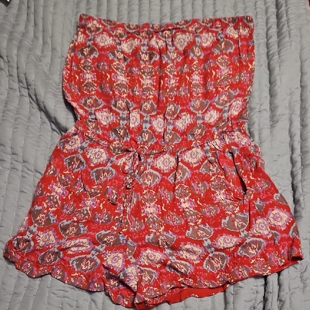 Angie Red and Purple Patterned Romper